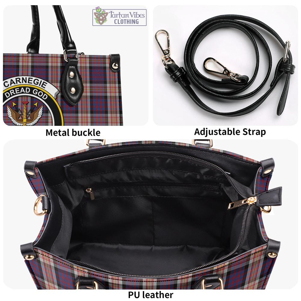 Carnegie Tartan Luxury Leather Handbags with Family Crest - Tartan Vibes Clothing