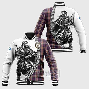 Carnegie Tartan Clan Crest Baseball Jacket with Highlander Warrior Celtic Style Unisex - Tartan Vibes Clothing