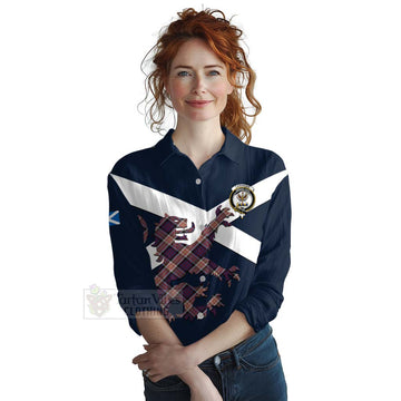 Carnegie Tartan Lion Rampant Women's Casual Shirt Proudly Display Your Heritage with Alba Gu Brath and Clan Name Female - Tartan Vibes Clothing