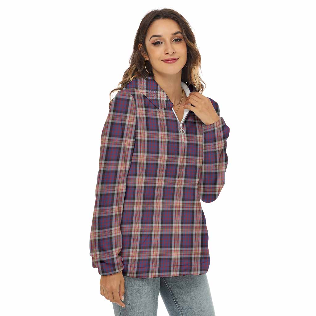 Carnegie Tartan Women's Borg Fleece Hoodie with Half Zip Female - Tartan Vibes Clothing