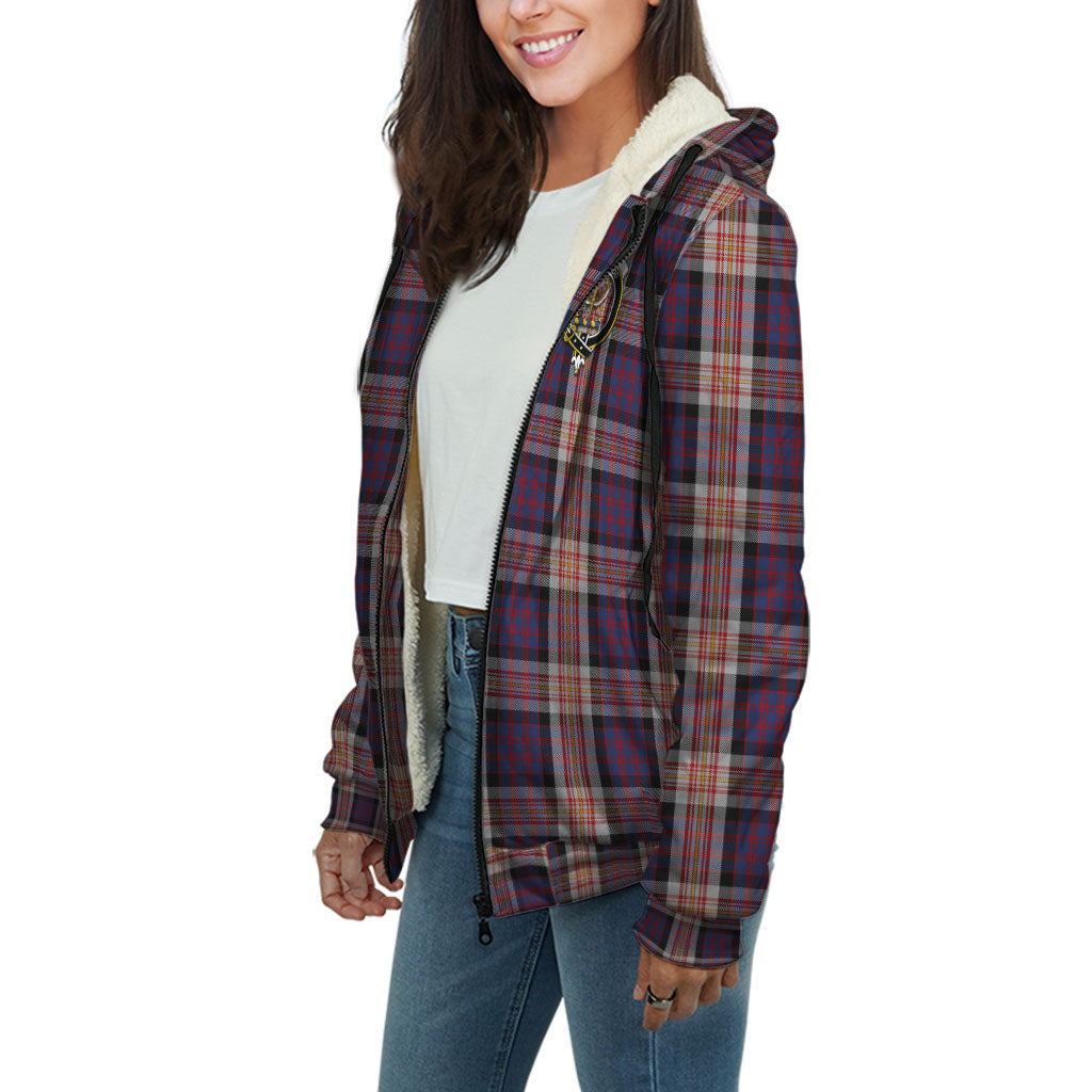 Carnegie Tartan Sherpa Hoodie with Family Crest Unisex - Tartan Vibes Clothing