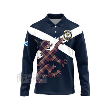 Carnegie Tartan Lion Rampant Long Sleeve Polo Shirt Proudly Display Your Heritage with Alba Gu Brath and Clan Name Unisex - Tartan Vibes Clothing