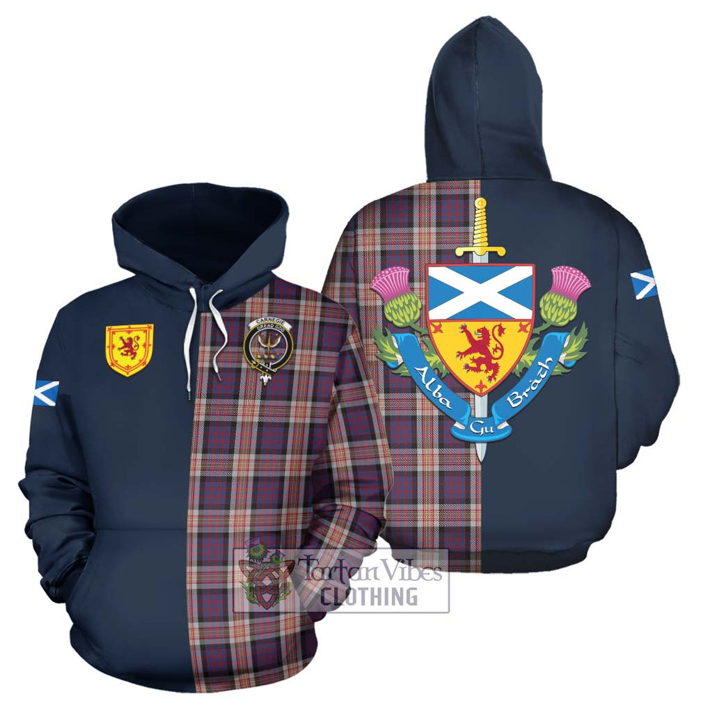 Carnegie Tartan Hoodie Alba with Scottish Lion Royal Arm Half Style Zip Hoodie - Tartan Vibes Clothing