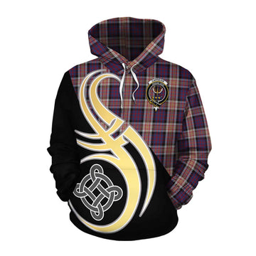 Carnegie Tartan Cotton Hoodie with Family Crest and Celtic Symbol Style Pullover Hoodie XS - Tartan Vibes Clothing