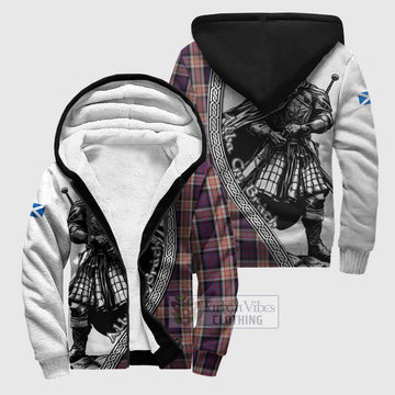 Carnegie Tartan Clan Crest Sherpa Hoodie with Highlander Warrior Celtic Style Unisex S - Tartan Vibes Clothing