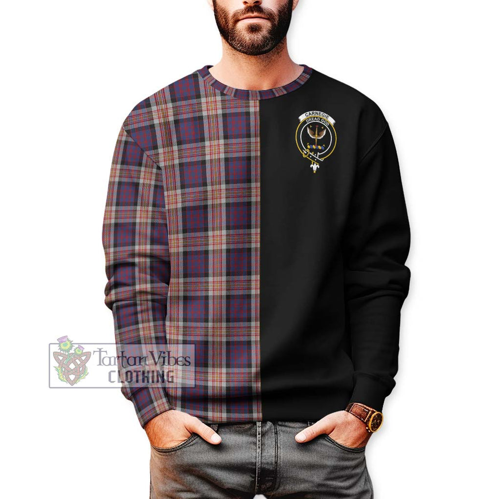 Carnegie Tartan Sweatshirt with Family Crest and Half Of Me Style Unisex - Tartan Vibes Clothing