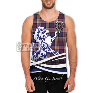 Carnegie Tartan Men's Tank Top with Alba Gu Brath Regal Lion Emblem Men - Tartan Vibes Clothing