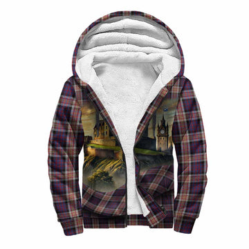 Carnegie Tartan Family Crest Sherpa Hoodie with Scottish Ancient Castle Style Unisex S - Tartan Vibes Clothing