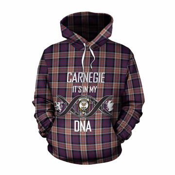 Carnegie Tartan Cotton Hoodie with Family Crest DNA In Me Style Pullover Hoodie XS - Tartan Vibes Clothing