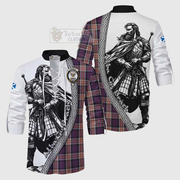 Carnegie Tartan Clan Crest Ghillie Kilt Shirt with Highlander Warrior Celtic Style Men - Tartan Vibes Clothing