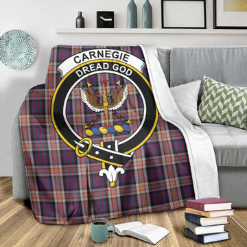 Carnegie Tartan Blanket with Family Crest X-Large 59 x 79 inches 150 x 200 cm - Tartan Vibes Clothing