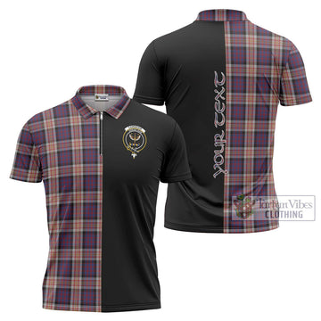 Carnegie Tartan Zipper Polo Shirt with Family Crest and Half Of Me Style Unisex - Tartan Vibes Clothing
