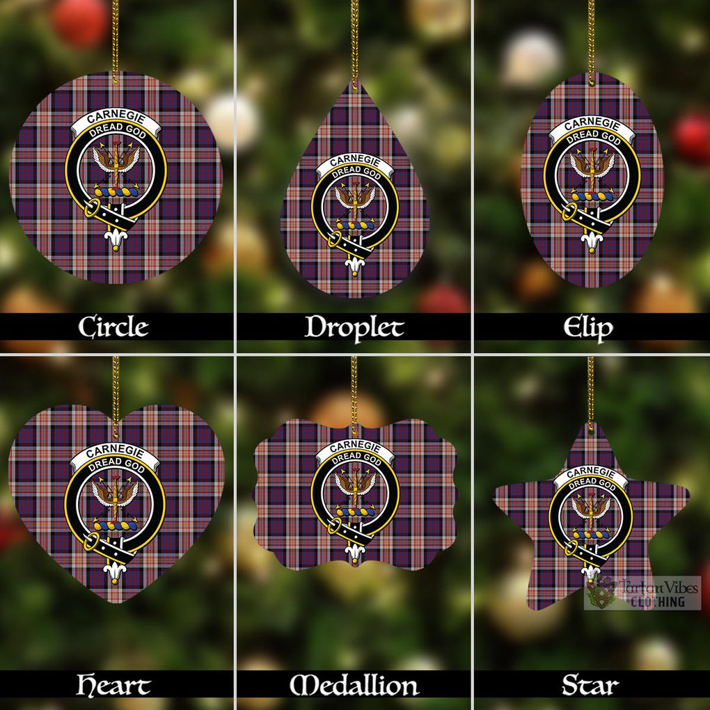 Carnegie Tartan Christmas Aluminium Ornament with Family Crest Aluminium - Tartan Vibes Clothing