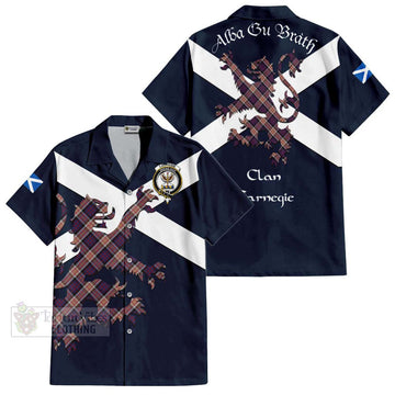 Carnegie Tartan Lion Rampant Hawaiian Shirt Proudly Display Your Heritage with Alba Gu Brath and Clan Name Kid - Tartan Vibes Clothing