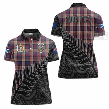 Carnegie Crest Tartan Women's Polo Shirt with New Zealand Silver Fern Half Style Women - Tartan Vibes Clothing
