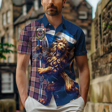 Carnegie Tartan Family Crest Hawaiian Shirt with Scottish Majestic Lion Kid - Tartan Vibes Clothing