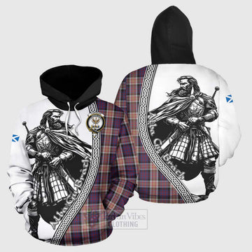Carnegie Tartan Clan Crest Hoodie with Highlander Warrior Celtic Style Zip Hoodie - Tartan Vibes Clothing