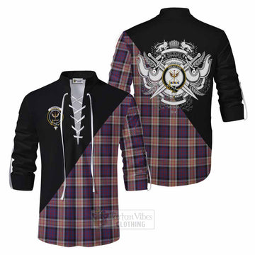 Carnegie Tartan Ghillie Kilt Shirt with Family Crest and Military Logo Style Men - Tartan Vibes Clothing