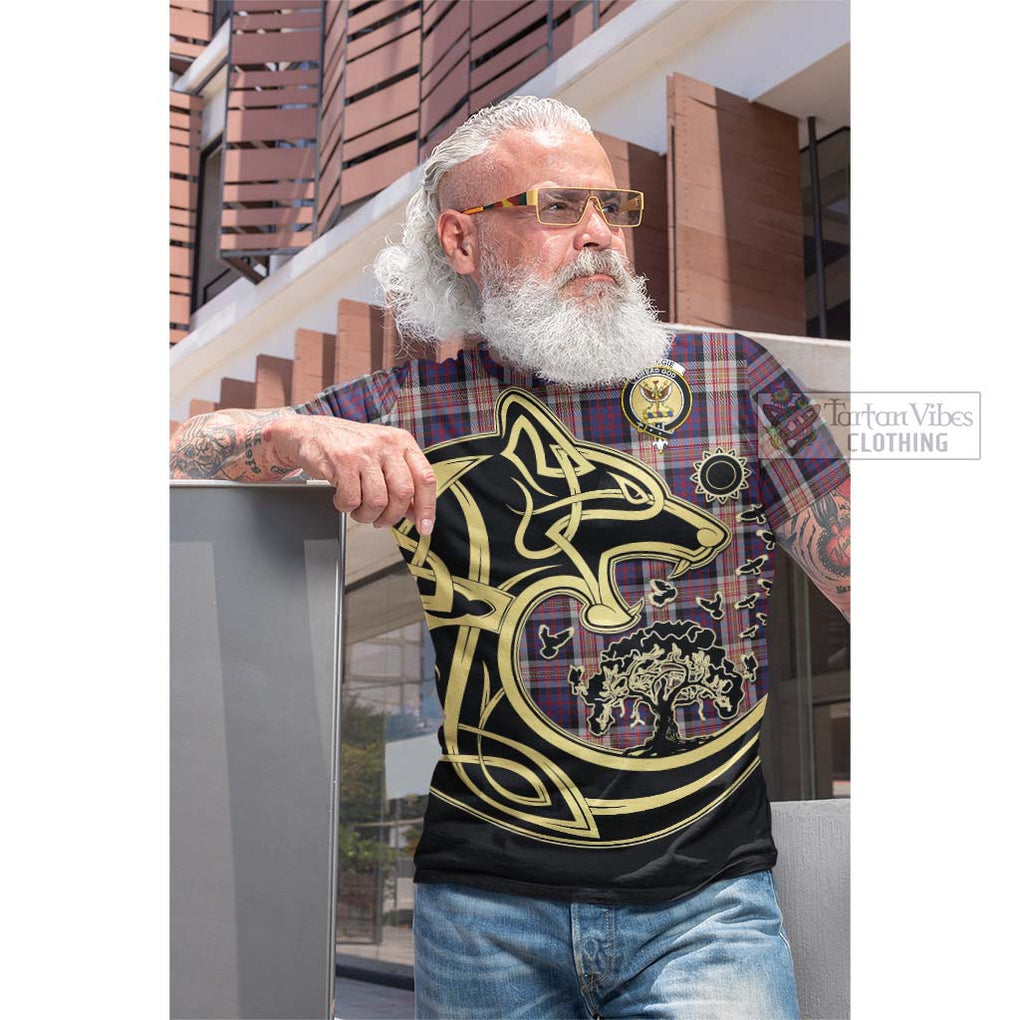 Carnegie Tartan Cotton T-shirt with Family Crest Celtic Wolf Style Men's Shirt - Tartan Vibes Clothing