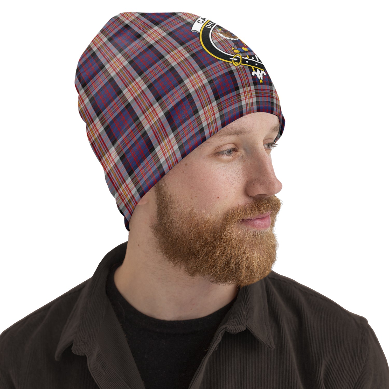 Carnegie Tartan Beanies Hat with Family Crest Adult 10.8 × 11 inches - Tartan Vibes Clothing