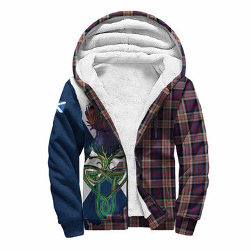 Tartan Vibes Clothing Carnegie Tartan Family Crest Sherpa Hoodie Scottish Thistle Celtic Inspired