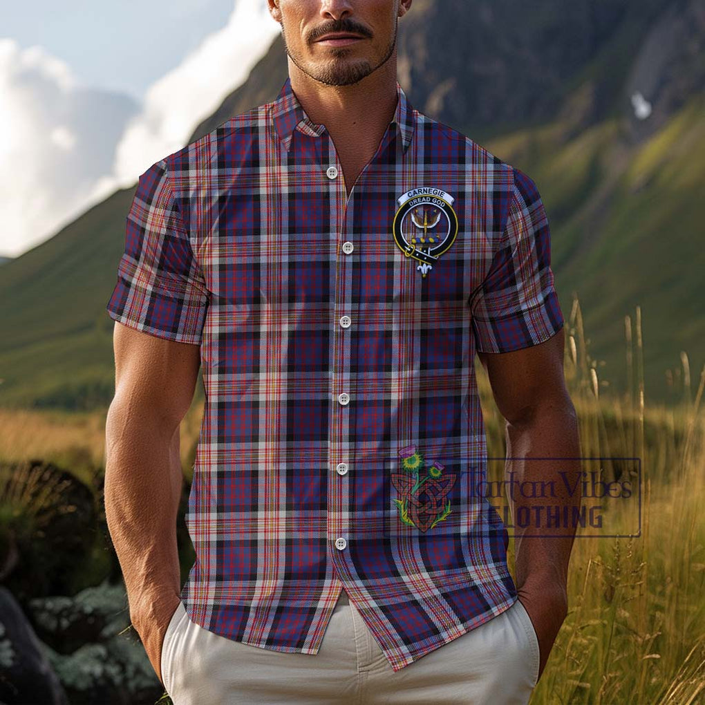 Carnegie Tartan Cotton Hawaiian Shirt with Family Crest Kid - Tartan Vibes Clothing