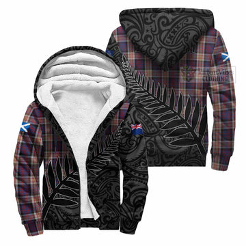 Carnegie Crest Tartan Sherpa Hoodie with New Zealand Silver Fern Half Style Unisex S - Tartan Vibes Clothing