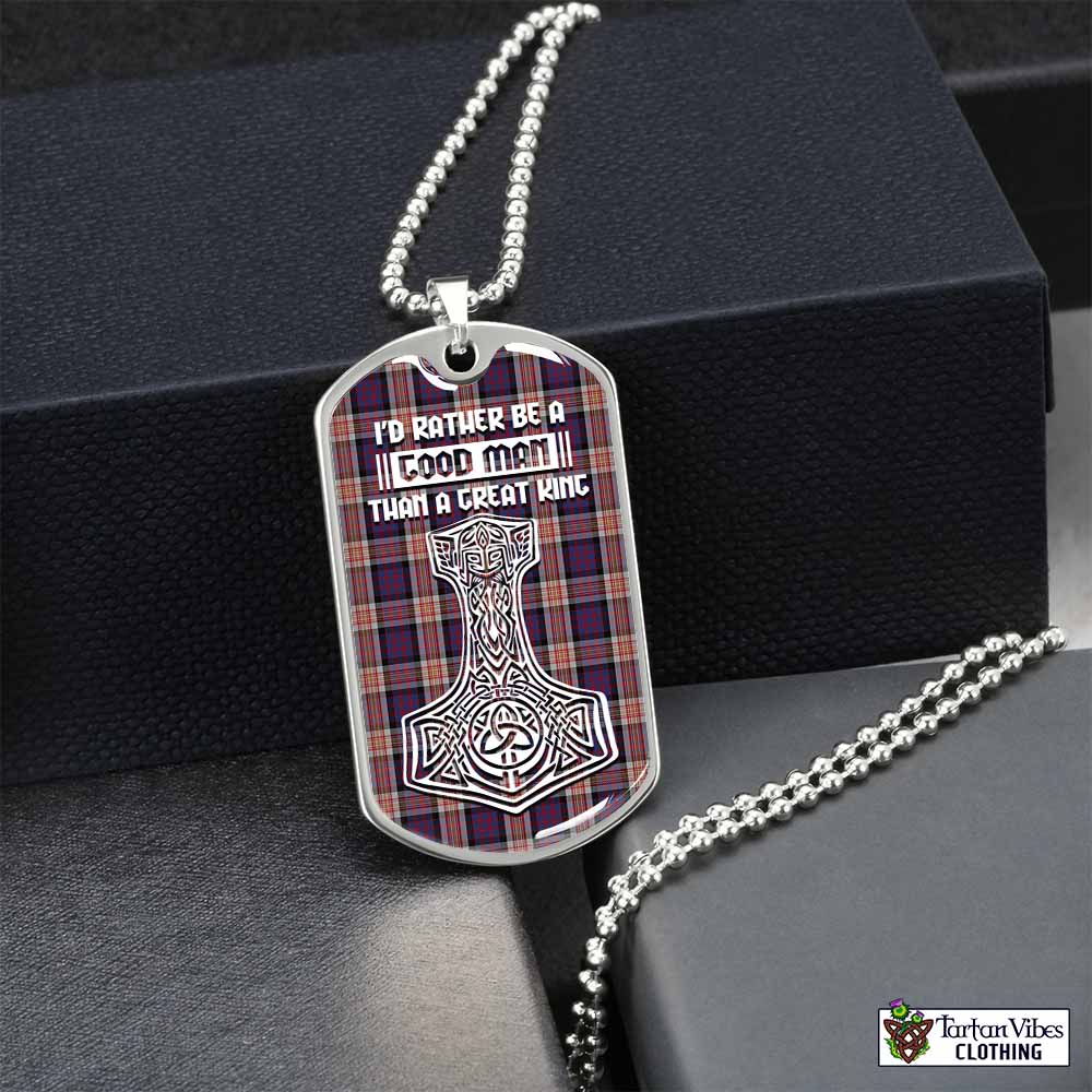 Carnegie Tartan Dog Tag Necklace Viking Mjolnir Style Silver No - Tartan Vibes Clothing