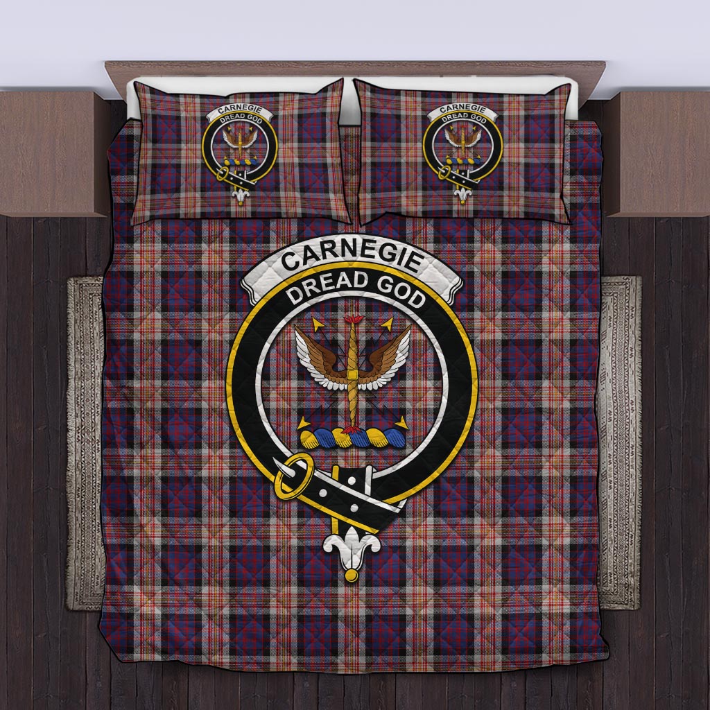Carnegie Tartan Quilt Bed Set with Family Crest King - Tartan Vibes Clothing