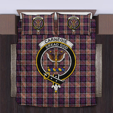 Carnegie Tartan Quilt Bed Set with Family Crest King - Tartan Vibes Clothing