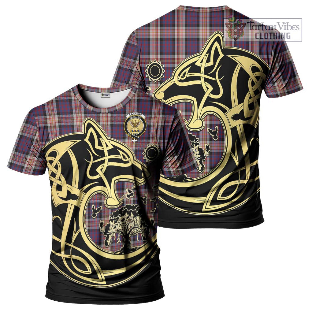 Carnegie Tartan T-Shirt with Family Crest Celtic Wolf Style Kid's Shirt - Tartan Vibes Clothing