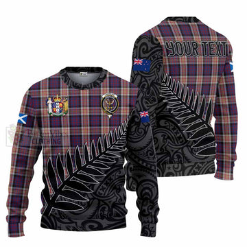 Carnegie Crest Tartan Knitted Sweater with New Zealand Silver Fern Half Style Unisex - Tartan Vibes Clothing