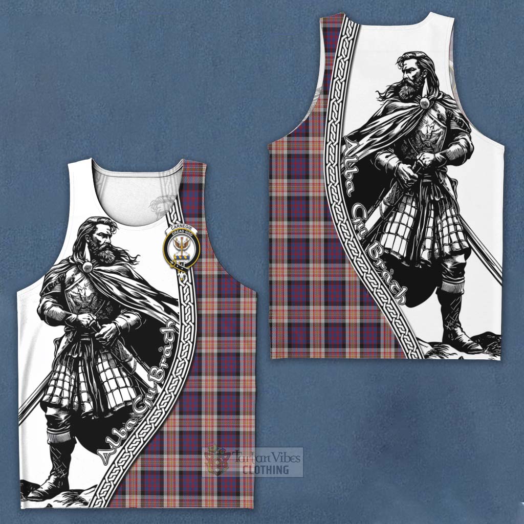 Carnegie Tartan Clan Crest Men's Tank Top with Highlander Warrior Celtic Style Men - Tartan Vibes Clothing