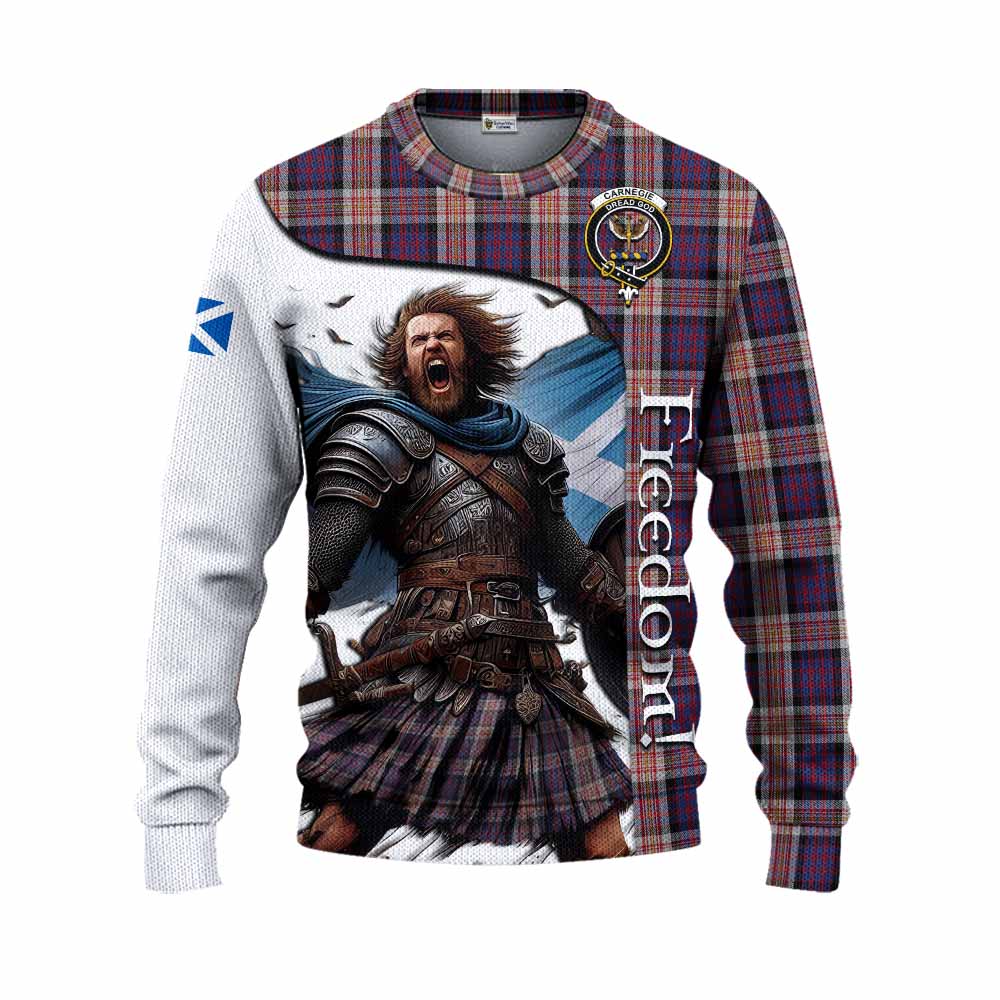 Carnegie Crest Tartan Knitted Sweater Inspired by the Freedom of Scottish Warrior Unisex - Tartan Vibes Clothing