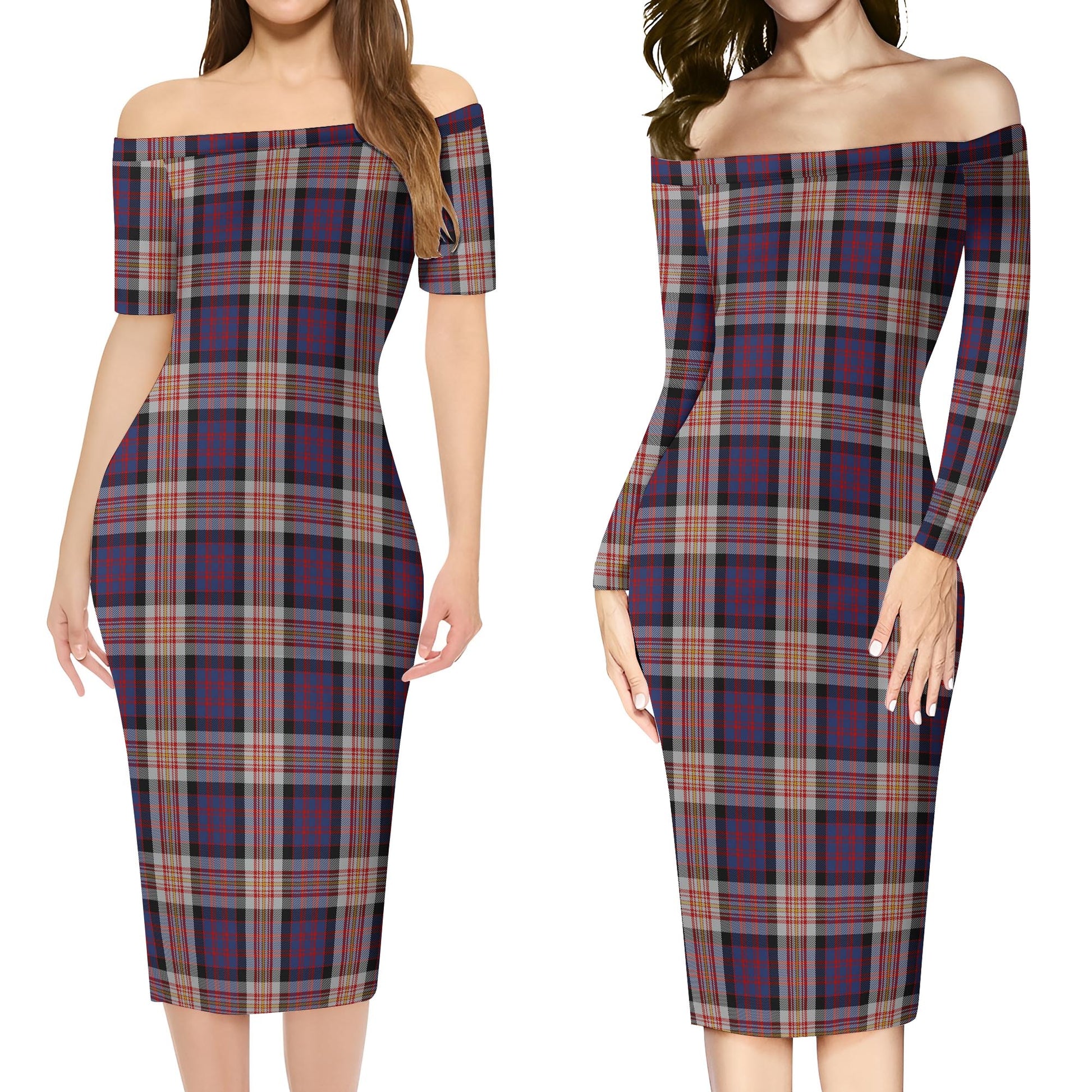Carnegie Tartan Off Shoulder Lady Dress Women's Dress - Tartan Vibes Clothing