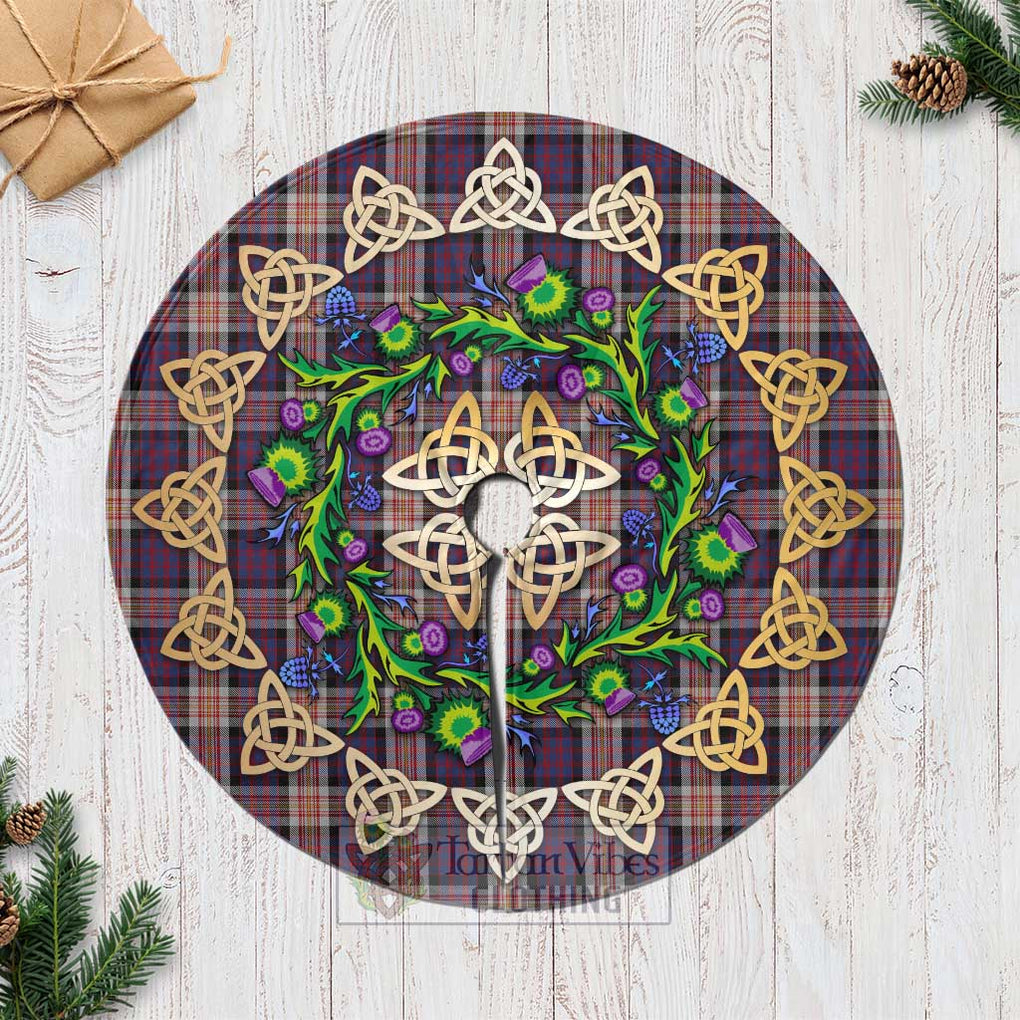 Carnegie Tartan Christmas Tree Skirt with Thistle Celtic Knot Style Casual Tree Skirts - Tartan Vibes Clothing