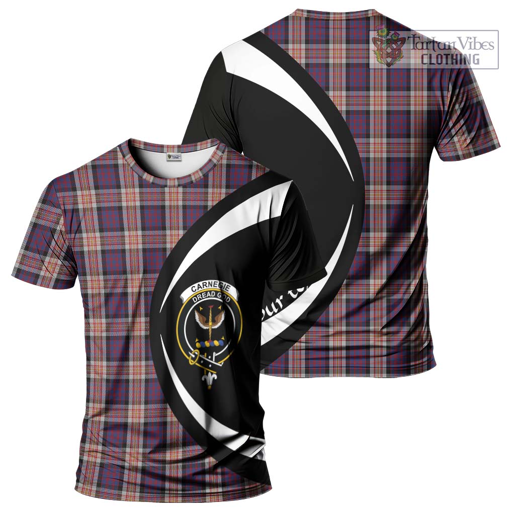 Carnegie Tartan T-Shirt with Family Crest Circle Style Kid's Shirt - Tartan Vibes Clothing