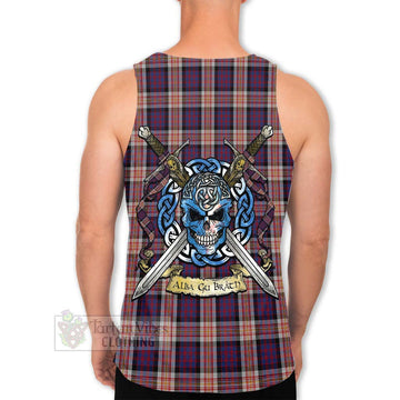 Carnegie Tartan Men's Tank Top with Family Crest Celtic Skull Style Men - Tartan Vibes Clothing
