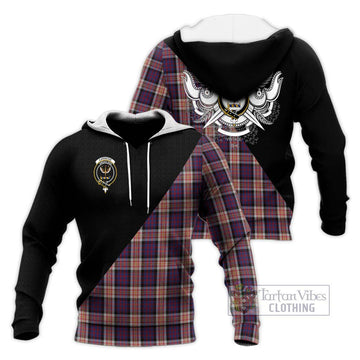 Carnegie Tartan Knitted Hoodie with Family Crest and Military Logo Style Unisex Knitted Pullover Hoodie - Tartan Vibes Clothing