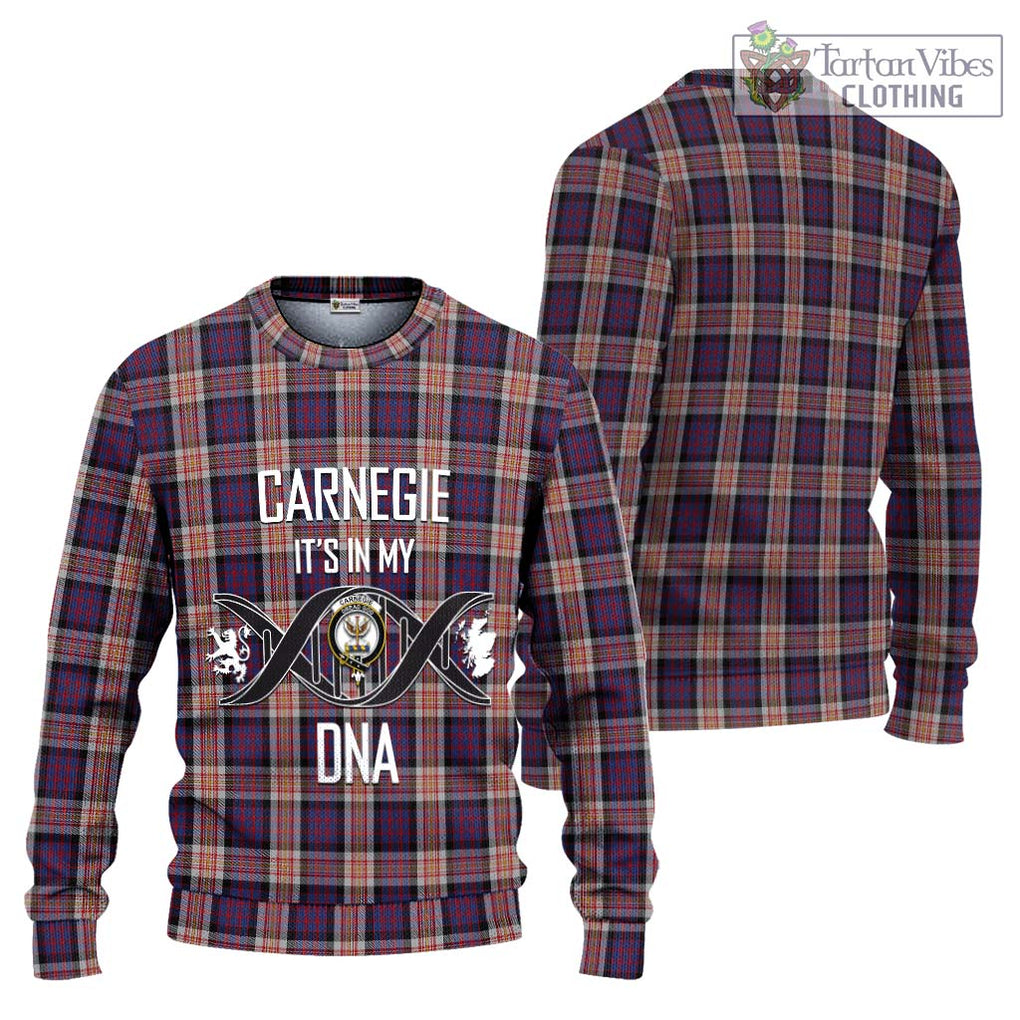 Carnegie Tartan Ugly Sweater with Family Crest DNA In Me Style Unisex - Tartan Vibes Clothing