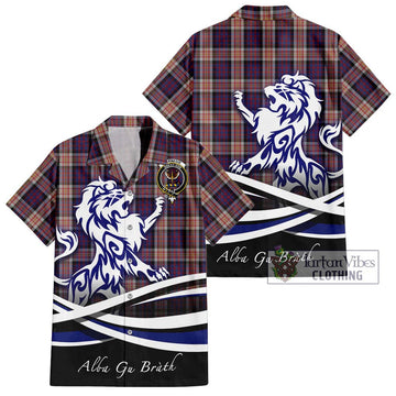 Carnegie Tartan Hawaiian Shirt with Alba Gu Brath Regal Lion Emblem Kid - Tartan Vibes Clothing