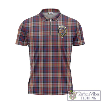 Carnegie Tartan Zipper Polo Shirt with Family Crest