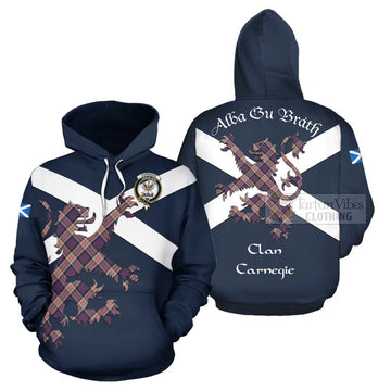 Carnegie Tartan Lion Rampant Hoodie Proudly Display Your Heritage with Alba Gu Brath and Clan Name Zip Hoodie - Tartan Vibes Clothing