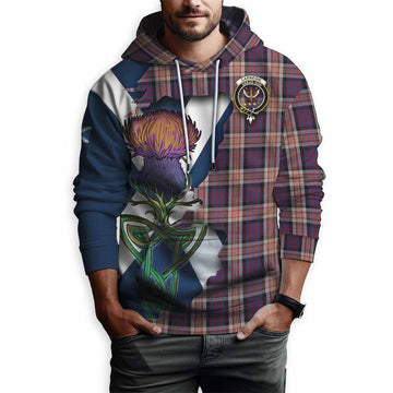 Tartan Vibes Clothing Carnegie Tartan Family Crest Hoodie Scottish Thistle Celtic Inspired