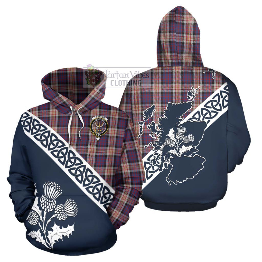 Carnegie Tartan Hoodie Featuring Thistle and Scotland Map Zip Hoodie - Tartan Vibes Clothing