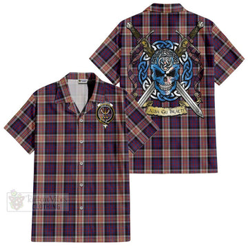 Carnegie Tartan Hawaiian Shirt with Family Crest Celtic Skull Style Kid - Tartan Vibes Clothing