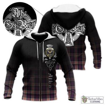 Carnegie Tartan Knitted Hoodie Featuring Alba Gu Brath Family Crest Celtic Inspired Unisex - Tartan Vibes Clothing