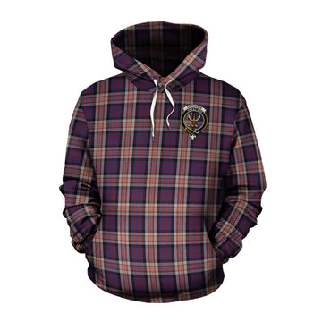 Carnegie Tartan Cotton Hoodie with Family Crest and Bearded Skull Holding Bottles of Whiskey Pullover Hoodie XS - Tartan Vibes Clothing