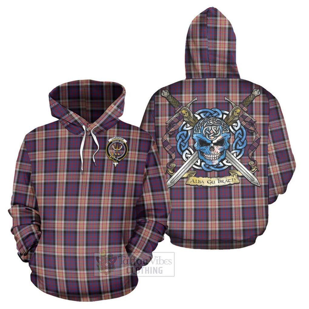 Carnegie Tartan Hoodie with Family Crest Celtic Skull Style Zip Hoodie - Tartan Vibes Clothing