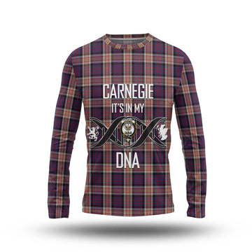 Carnegie Tartan Long Sleeve T-Shirt with Family Crest DNA In Me Style Unisex - Tartan Vibes Clothing